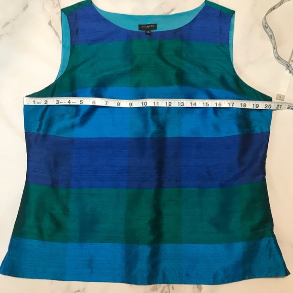 Talbots Sleeveless raw silk top (EUC) - Picture 9 of 11